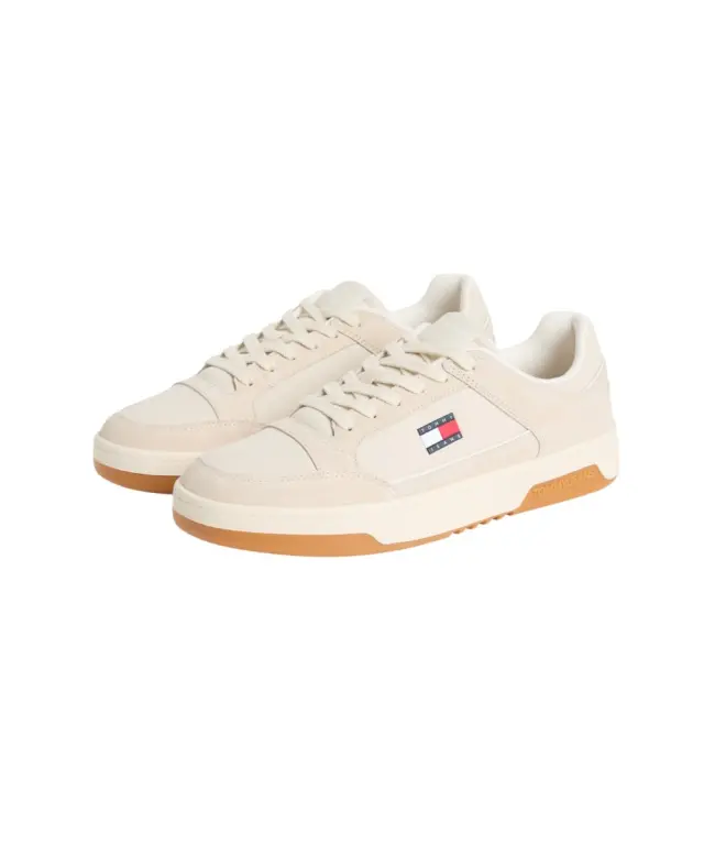 Tommy Hilfiger - Ανδρικά Sneakers Leather Mixed Texture Basketball EM0EM01792-YBI Εκρού 3