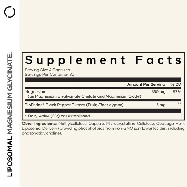 Codeage Liposomal Magnesium Glycinate Capsules 2