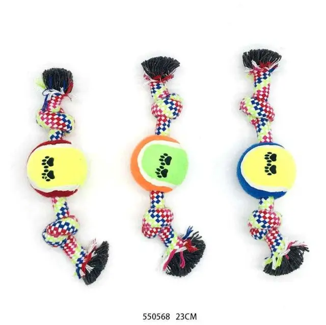 Παιχνίδι σκύλου σχοινί με μπάλα - 23cm - 12pcs - 550568 2