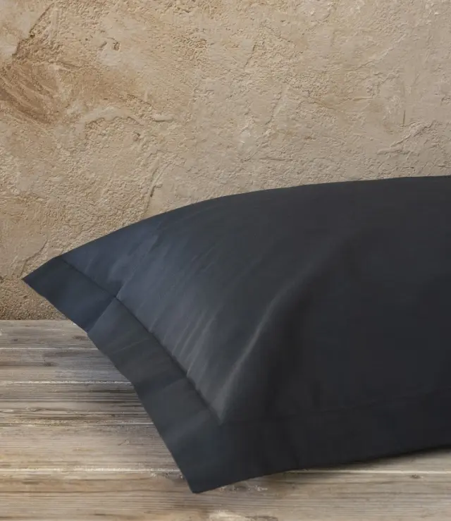 Μαξιλαροθήκες Ζεύγος 52x72 Superior Satin Black βαμβακοσατέν nima