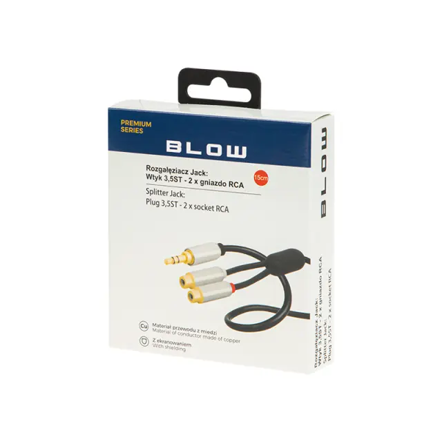 Καλώδιο Stereo Jack 3.5mm - 2xRCA M/F 15cm 2