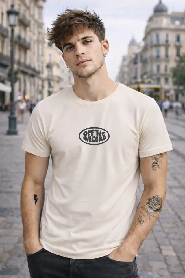 T-shirt Noshame® Signature Off-white με τύπωμα Off the record - 122438 - XXL
