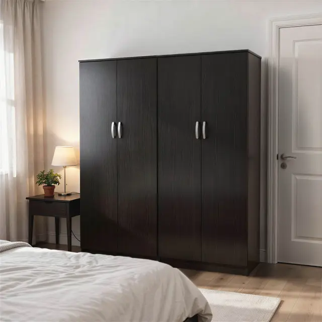 Ντουλάπα τετράφυλλη Athos Ι pakoworld wenge 160x42x180εκ