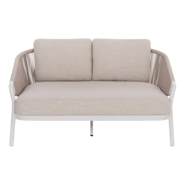 Daybed σειρά Xantion λευκό αλουμίνιο--σχοινί--Olefin 157x147x88 εκ 3