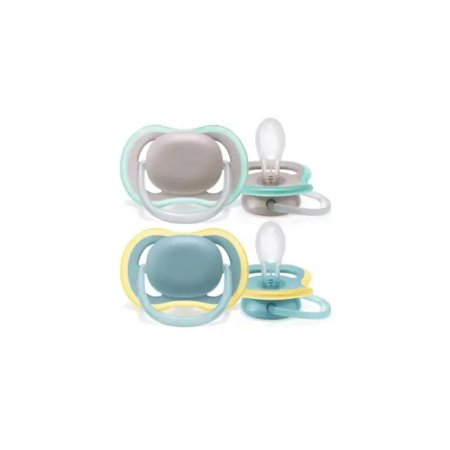 Philips Avent Ορθοδοντική Πιπίλα Σιλικόνης Ultra Air 18m+ Γκρι-Γαλάζιο 2τμχ.