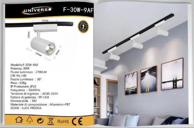 UNIVERSO LED Φωτιστικό Οροφής F30W-9AF 30W 6500K Λευκό Χρώμα