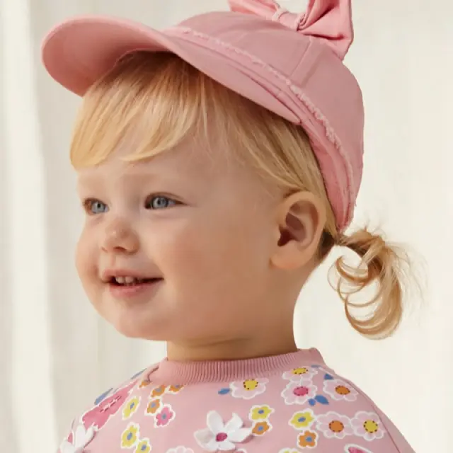 Baby 6 μηνών έως 4 ετών Καπελο φιόγκος Better Cotton ροζ - 48cm