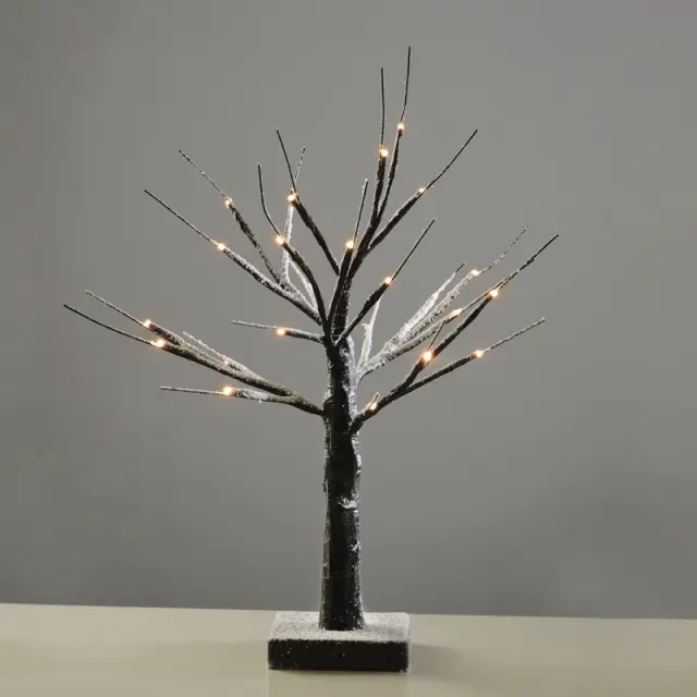 AcaLight Offer ΔΙΑΚΟΣΜΗΤΙΚΟ ΧΙΟΝΟΔΕΝΤΡΟ ΜΑΥΡΟ 24 LED ΘΕΡΜΟ ΛΕΥΚΟ ΜΕ ΜΠΑΤΑΡΙΕΣ 3ΧΑΑ IP20 450mm