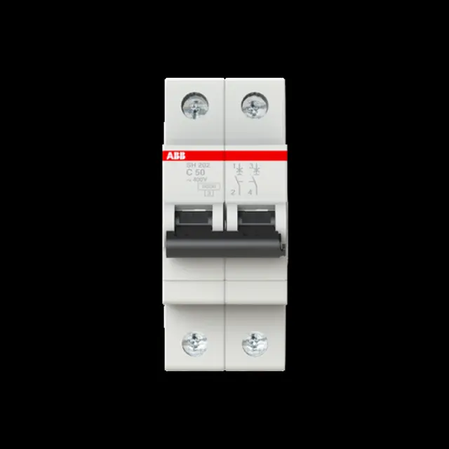 SH202-C50 Miniature Circuit Breaker - 2P - C - 50 A