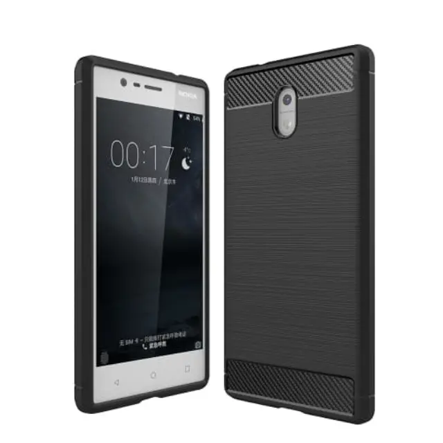 OEM Brushed Armor θήκη για Nokia 3- Μαύρη 2