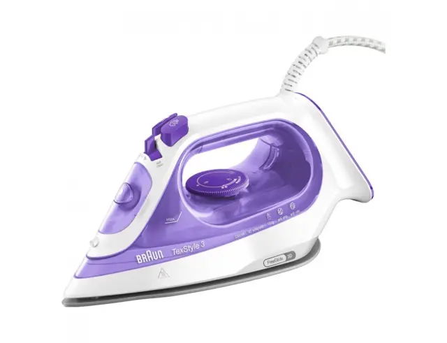 Σίδερο ατμού Braun TexStyle 3 SI3042VI με ισχύ 2350W και χωρητικότητα νερού 270ml - ΜωβSI3042VI
