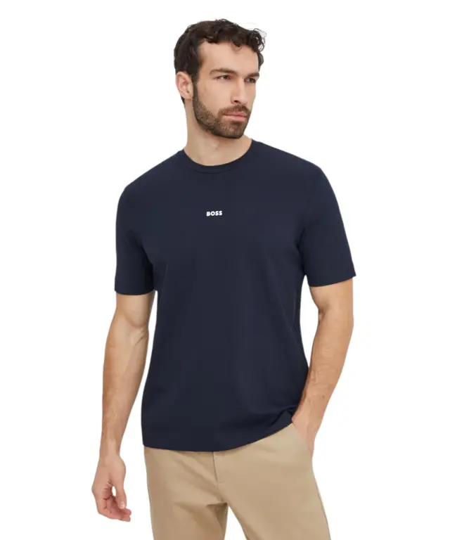 Hugo Boss - Ανδρικό T-shirt Tchup Relaxed Fit 50473278-404 Mπλε Σκούρο