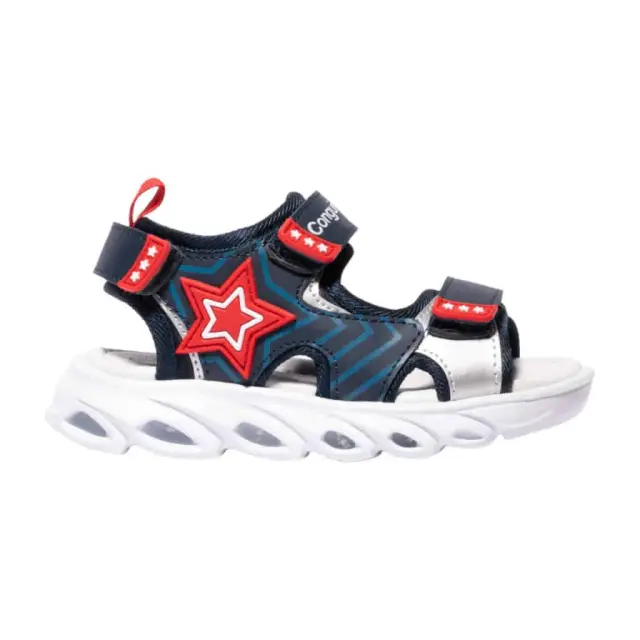 Conguitos Παιδικά Πέδιλα με Σκρατς και Φωτάκια Navy Star