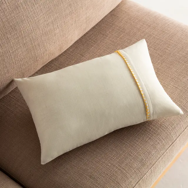 Μαξιλαροθήκη 30x45 GOFIS HOME Chrome Offwhite/Mustard 3