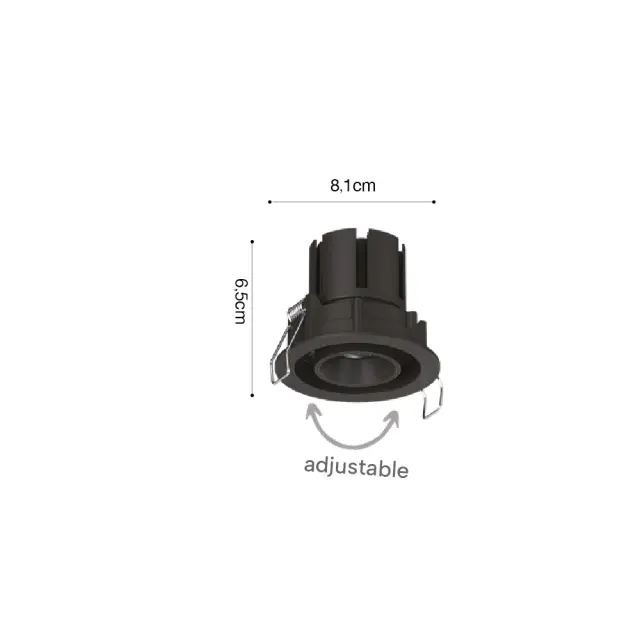 Inlight Downlight σποτ 7W 3CCT σε μαύρη απόχρωση (X00230B) 2