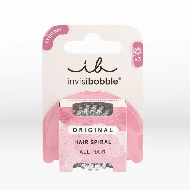 Invisibobble Original Crystal Clear Original Spiral Λαστιχάκι Διάφανο Χωρίς Σημάδια 3τμχ