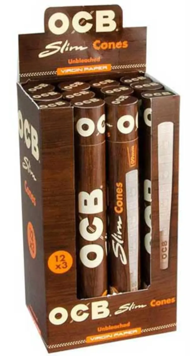 OCB Cone Κώνος Ακατέργαστο Slim Unbleached x3 Pocket - King Size 2