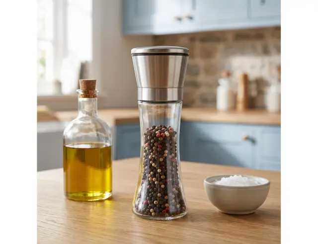 Χειροκίνητος μύλος μπαχαρικών Excellent Houseware από γυαλί και ανοξείδωτο ατσάλι 170487120