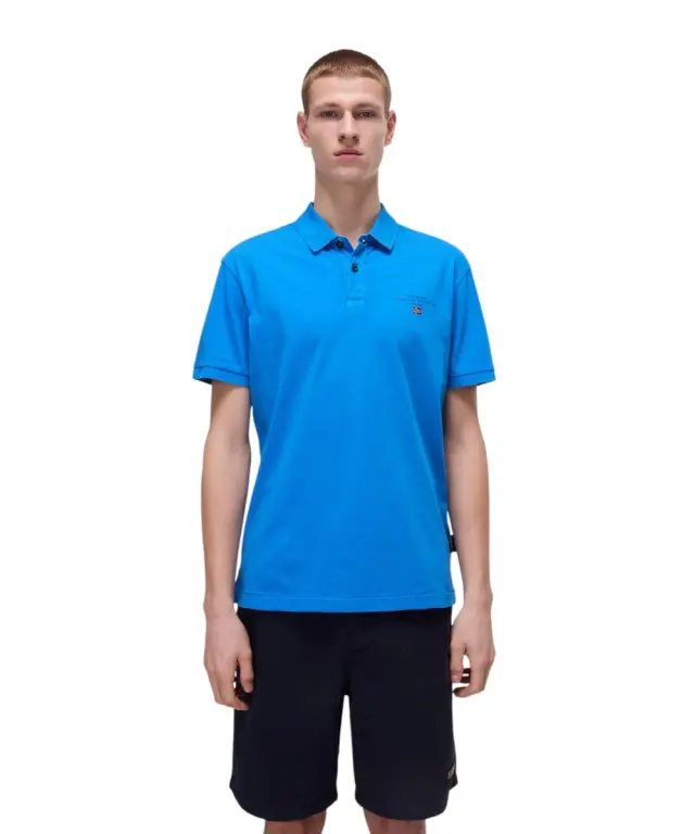 Napapijri - Ανδρική Μπλούζα Κοντομάνικη Polo Elbas Regular Fit NP0A4GB4-B2W Γαλάζιο - M
