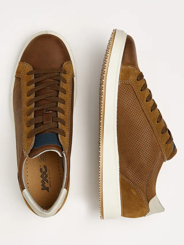 Imac Sneakers Ανδρικό δέρμα/δέρμα Nubuck Καφέ IMA/351860 MARRONE 3