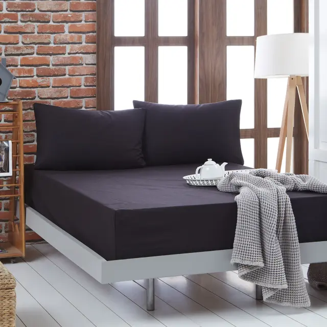 Σεντόνι 170x260 Μονό Beauty Home Art 1999 100% βαμβακερόΧωρίς Λάστιχο- Μαύρο