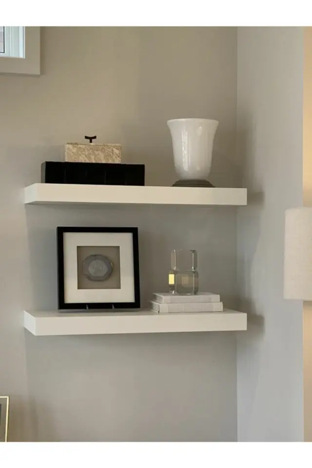 Stewehome Σετ 2 τεμαχίων ραφιών τοίχου από MDF για βιβλιοθήκη Λευκό 50x15x15 cm 2