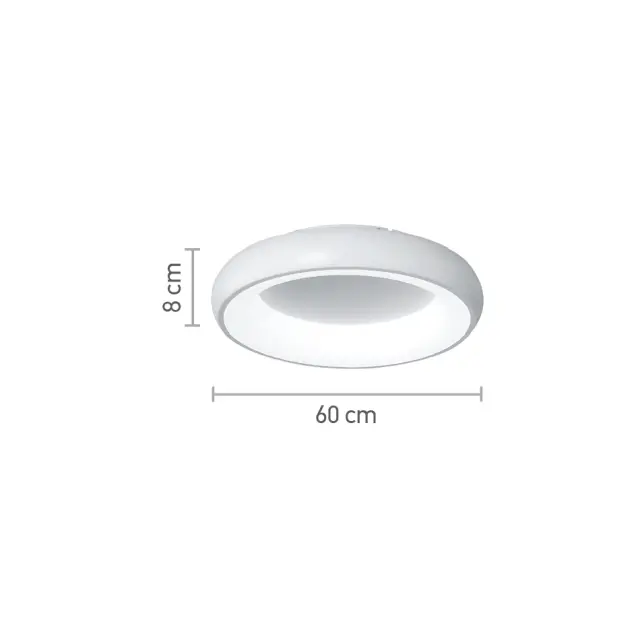 InLight Πλαφονιέρα οροφής LED 110W 3CCT από λευκό ακρυλικό D:60cm (42020-A-White) 3
