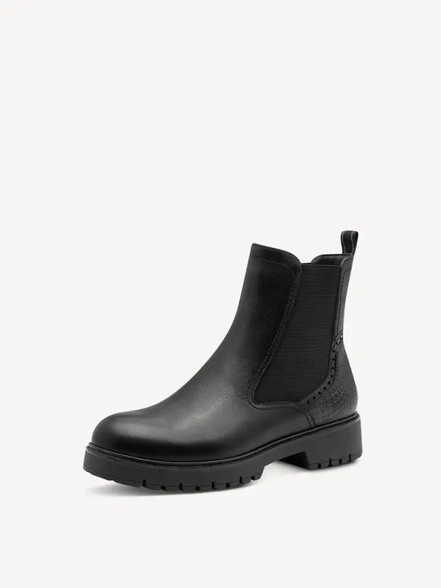 Μποτάκι Chelsea Tamaris 1-25466-45-003 Black Leather - 36