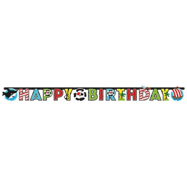 Γιρλάντα χαρτ. Happy Birthday Pirate 1,8μ
