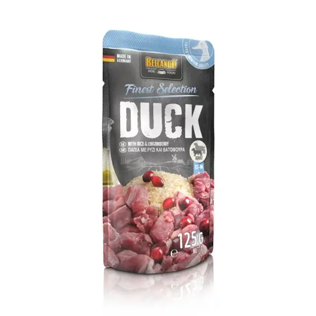 Belcando Pouch Πάπια με Ρύζι και Βατόμουρα 125g