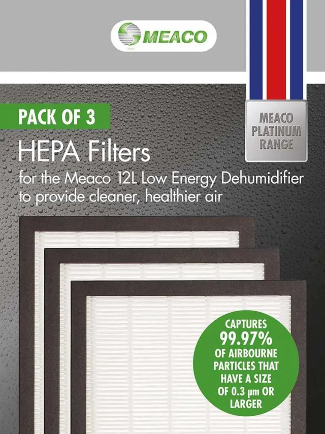 Φίλτρα HEPA Αφυγραντήρα Meaco 12L Platinum (3 Τεμ)