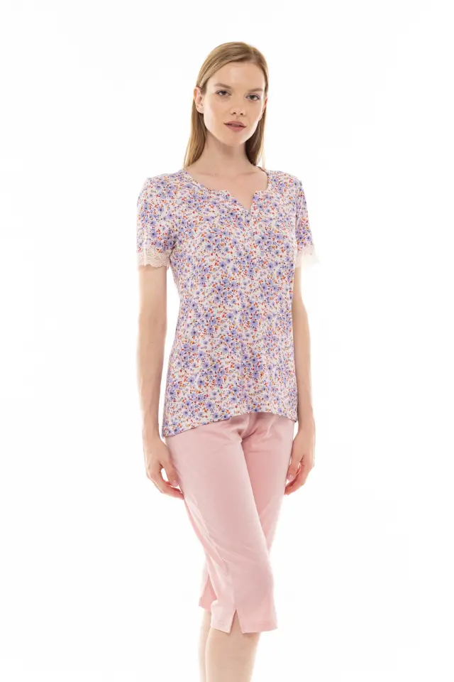 S1252 - Type - PYJAMA CAPRI VIOLETE FLOWER - M 2