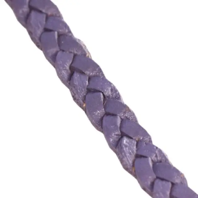 Κορδόνι Δερμάτινο Πλεγμένο Flat Violet 5.5x1.5mm ~1m