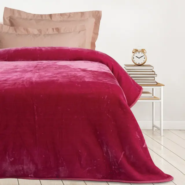 Κουβέρτα 160x220 Μονή Velour 700gsm Das Home 0294 Pink 100% Ακρυλικό