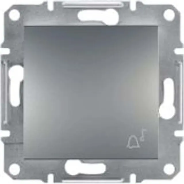 Asfora - 1pole pushbutton "bell", screwless terminals, wo frame, steel