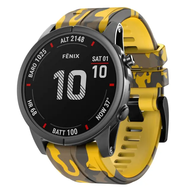 Λουράκι Camouflage για Garmin Fenix 5/6/6 Pro/7/8/9 (47mm)-Yellow OEM