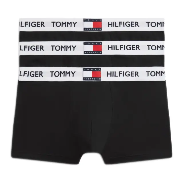 Tommy Hilfiger Ανδρικό Boxer Heritage Logo Waistband - Τριπλό Πακέτο, Χρώμα Μαύρο-Μαύρο-Μαύρο