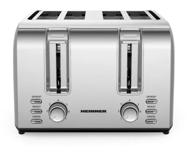 Φρυγανιέρα Heinner HTP-4S1500SS με ισχύ 1500W και χωρητικότητα 4 φέτες ψωμιού HTP-4S1500SS 2