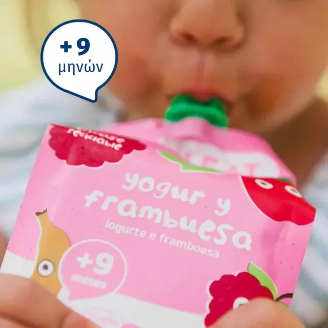 Smileat, Πουρές Φρούτων σε Pouch, Βιολογικής Προέλευσης, Γιαούρτι και Raspberry, Χωρίς Γλουτένη, 100gr 3
