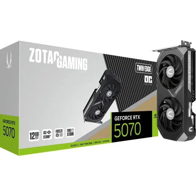 Zotan Κάρτα Γραφικών GeForce RTX 5070 12GB Twin Edge OC GDDR7 (ZT-B50700H-10P)