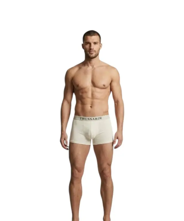 Trussardi Jeans– Ανδρικά Μποξεράκια 2Pack TRU2UTR01-01WHI Λευκό