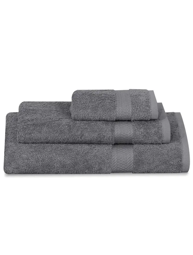 Πετσέτα UTOPIA ANTHRACITE MADI Σετ πετσέτες 3 τεμαχίων (30 x 50 + 50 x 90 + 80 x 150 εκ.)