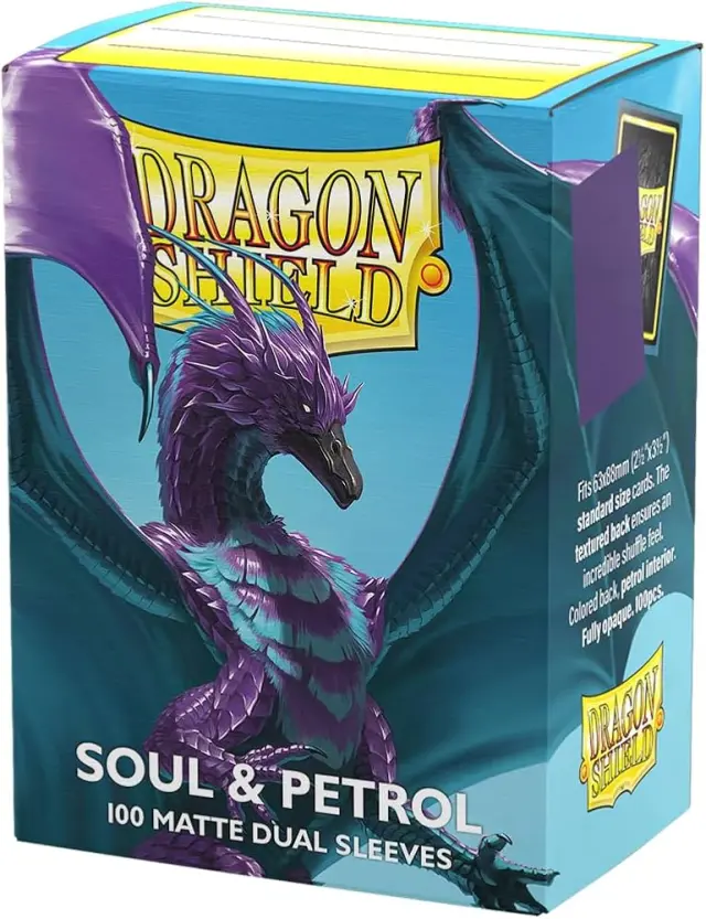Dragon Shield Sleeves - Standard size - Matte Dual - Soul & Petrol (100 Sleeves) - EN