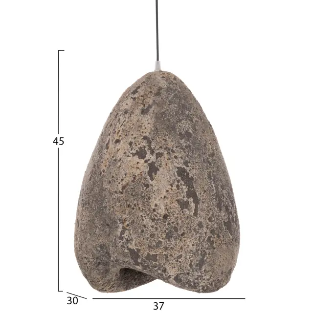 Φωτιστικό οροφής με όψη πέτρας Stoner (S) γκρι--37x30x45 εκ. 2