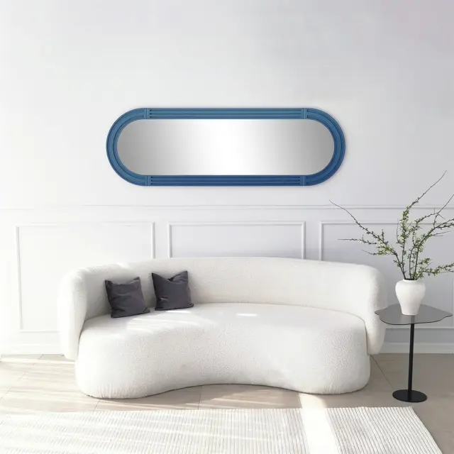 Stewehome Καθρέπτης με Στηριγμένο Στήριγμα ΜΠΛΕ 55x170 cm 3