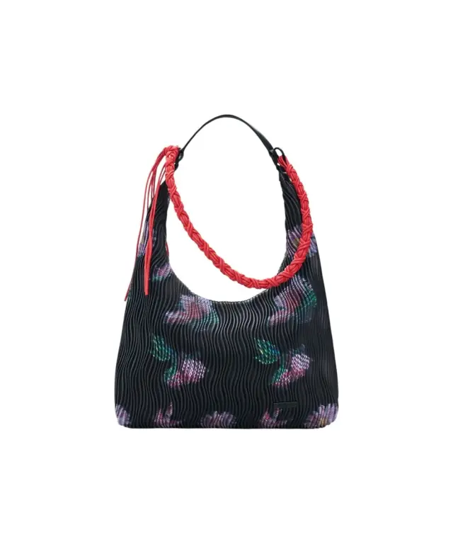 Desigual - Γυναικεία Τσάντα Ώμου Medium Oval Textured Bag / Xenon Samara 26SAXP57-2000 Μαύρο