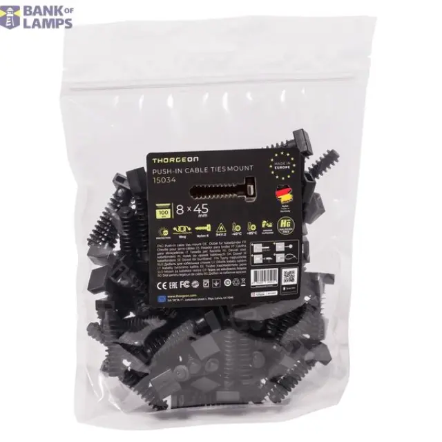 Screw Saddle Cable Support 8x45 black (100 pcs)