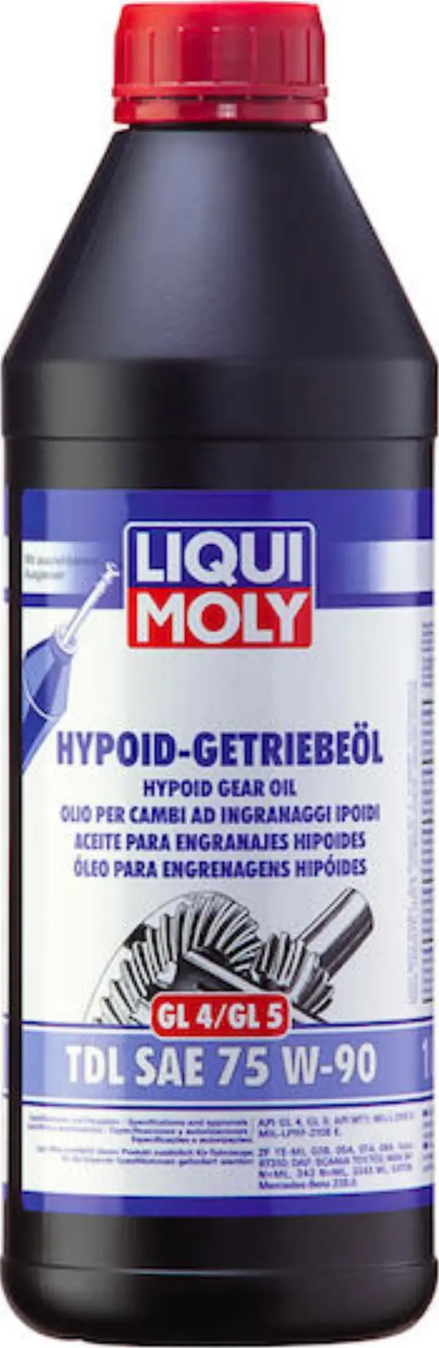Liqui Moly Hypoid Gear Oil (GL4/5) TDL Βαλβολίνη Αυτοκινήτου για Χειροκίνητο Κιβώτιο Ταχυτήτων & Διαφορικό 75W-90 1lt