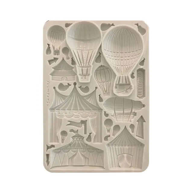 Καλούπι σιλικόνης A5, 15×21cm, Stamperia, Alice in Christmas, Circus and Air Balloons 3