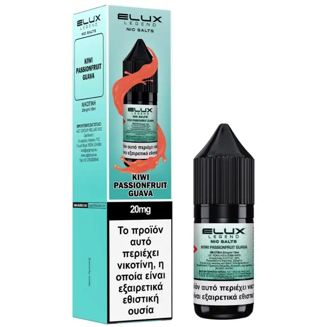Elux Kiwi Passion Fruit Guava 10ml 20mg Nic Salts